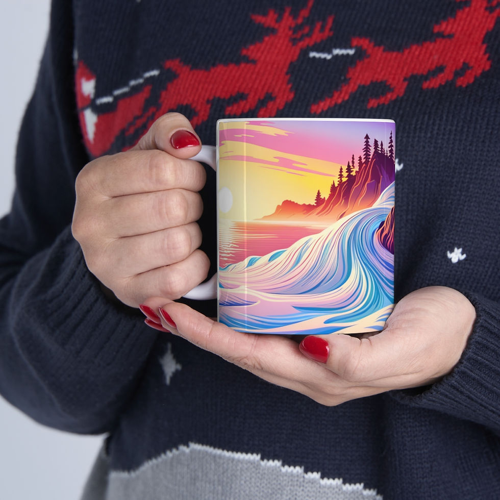 Thumbnail: Aquatic fantasy Sunset #18 Decorative 11oz Ceramic Coffee Mug