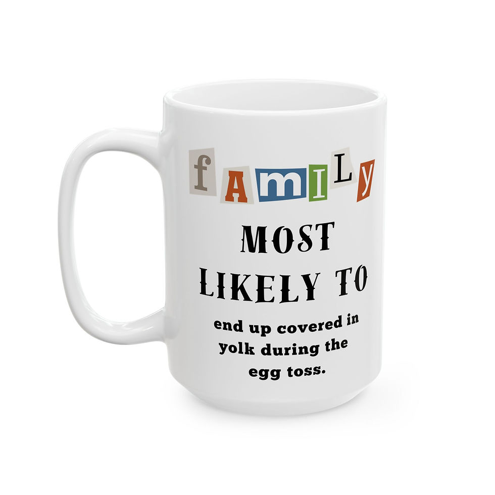 Thumbnail: Family "Most Likely to" End up covered egg yoke  11oz/15oz Ceramic Coffee Mug