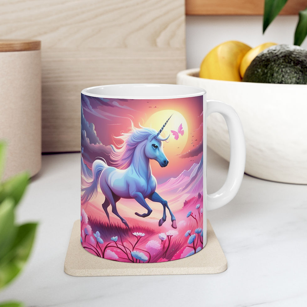 Thumbnail: I Dream of Unicorns & Butterflies #27 Ceramic 11oz Decorative Coffee Mug