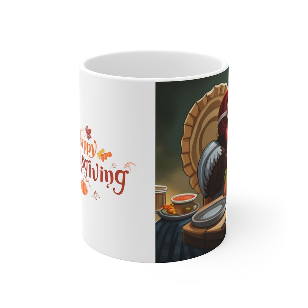 Thumbnail: Happy Thanksgiving Take Flight Turkey Decorative 11oz Ceramic Coffee Mug Artwork