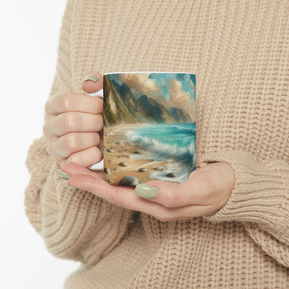 Thumbnail: Tropical Beach Waves Ceramic Coffee Mug, (11oz, 15oz) #6