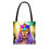 Thumbnail: Mardi Gras Ribbon Mask #5 Tote Bag AI Artwork 100% Polyester