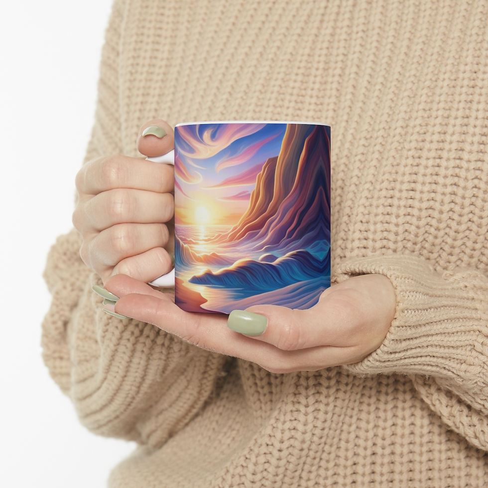 Thumbnail: Aquatic fantasy Sunset #13 Decorative 11oz Ceramic Coffee Mug