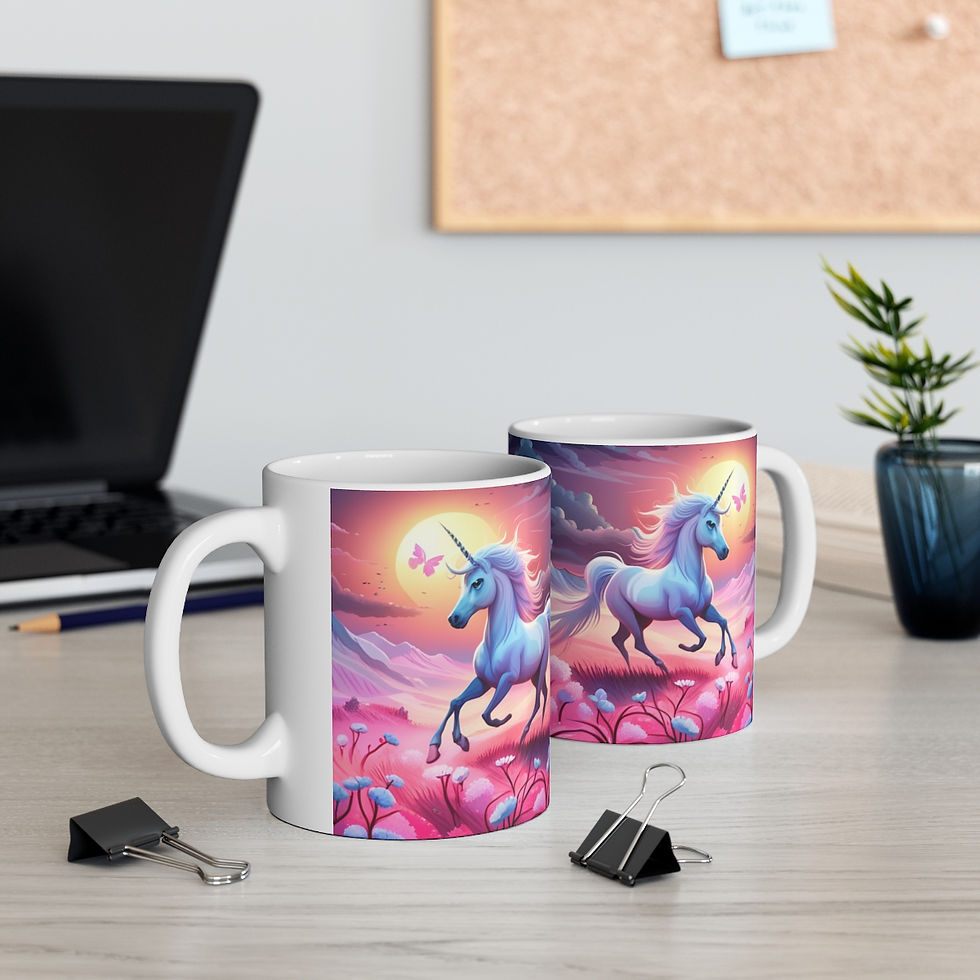 Thumbnail: I Dream of Unicorns & Butterflies #27 Ceramic 11oz Decorative Coffee Mug