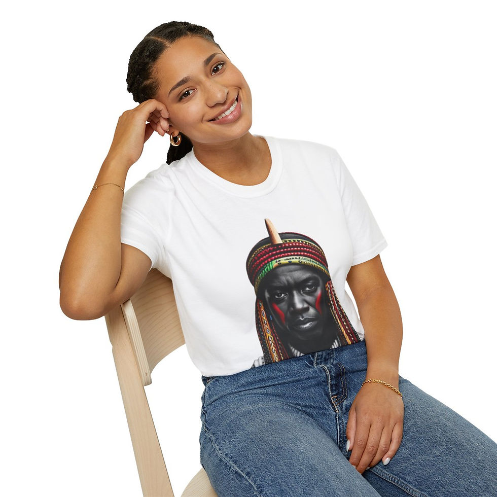 Thumbnail: African Cultural Designs Warrior King #2 Softstyle Crewneck T-Shirt
