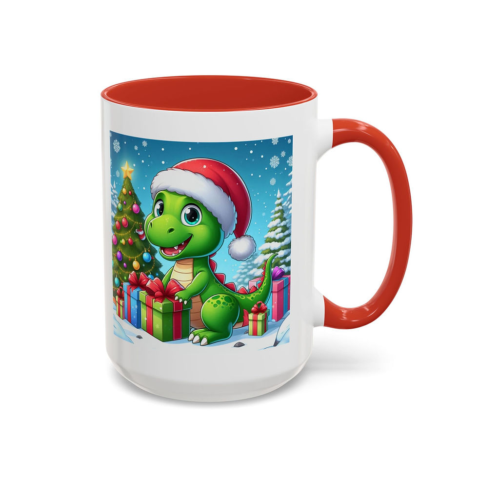 Thumbnail: Mug Dinosaur Christmas Santa Hat Holiday Coffee Cup 11, 15oz