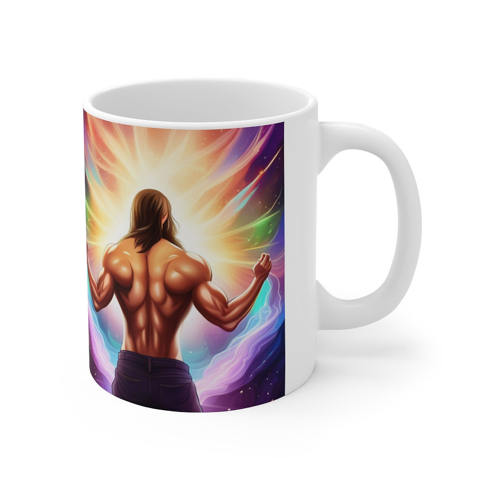 Beyond the universe human male Mug 11oz mug AI- Unique Artwork