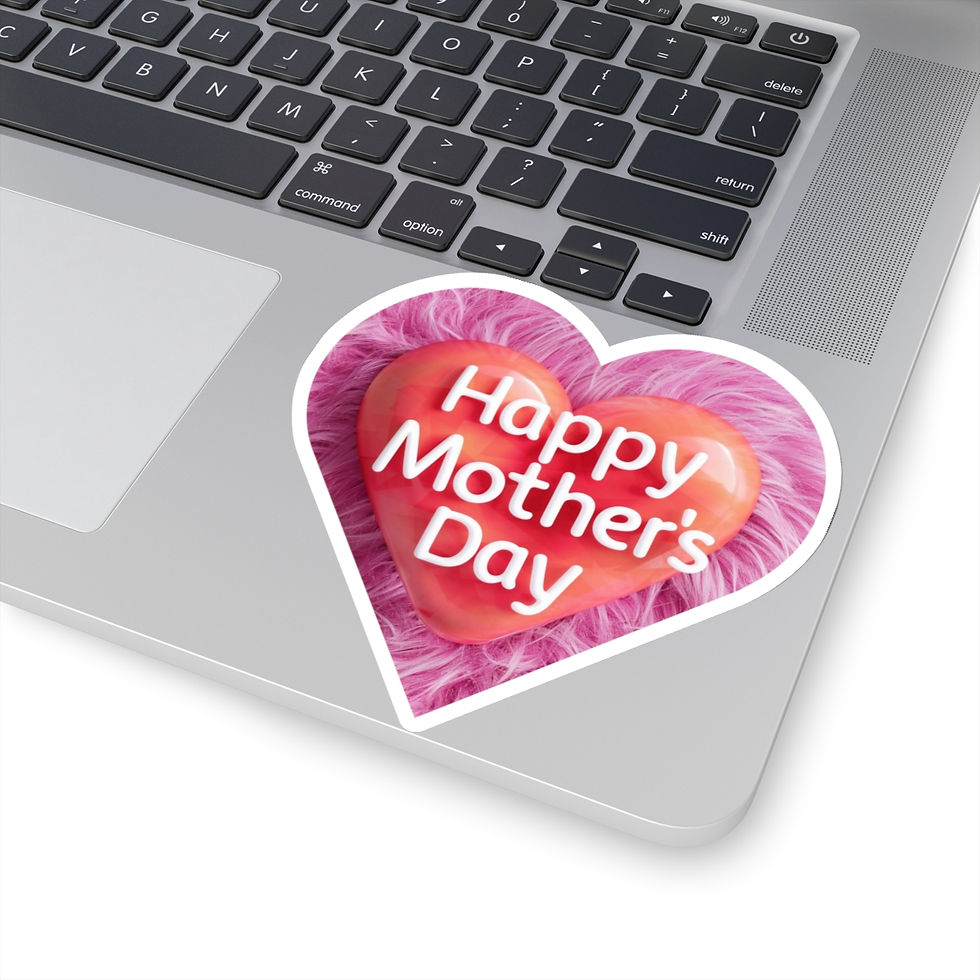 Thumbnail: Happy Mother's Day Heart Shaped Vinyl Stickers, Laptop, Diary, Journal #2