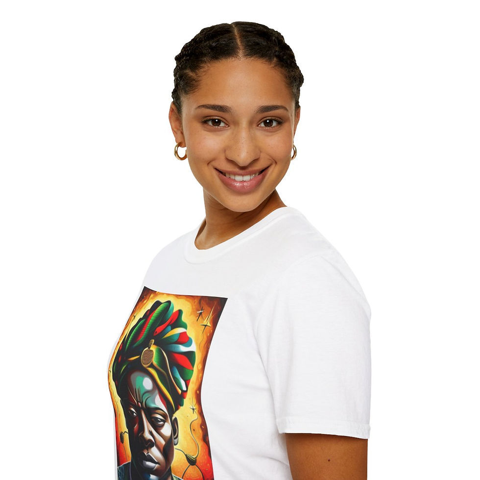 Thumbnail: African Cultural Designs Warrior King #9 Softstyle Crewneck T-Shirt