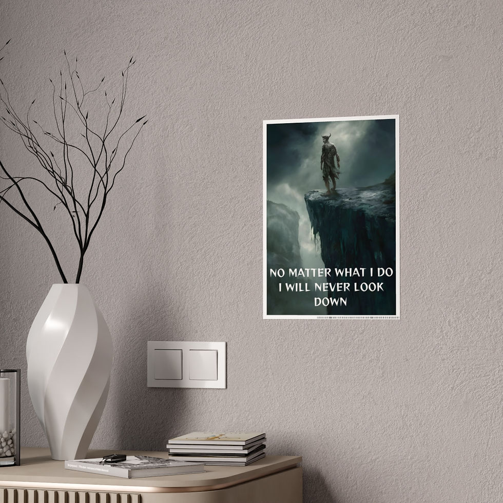 Motivational No Matter What , Cliff Dark Fantasy Gloss Posters #16