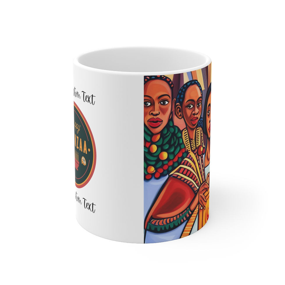 Thumbnail: Customizable Cultural Holiday Kwanzaa Celebration Women 11oz Ceramic Coffee Mug