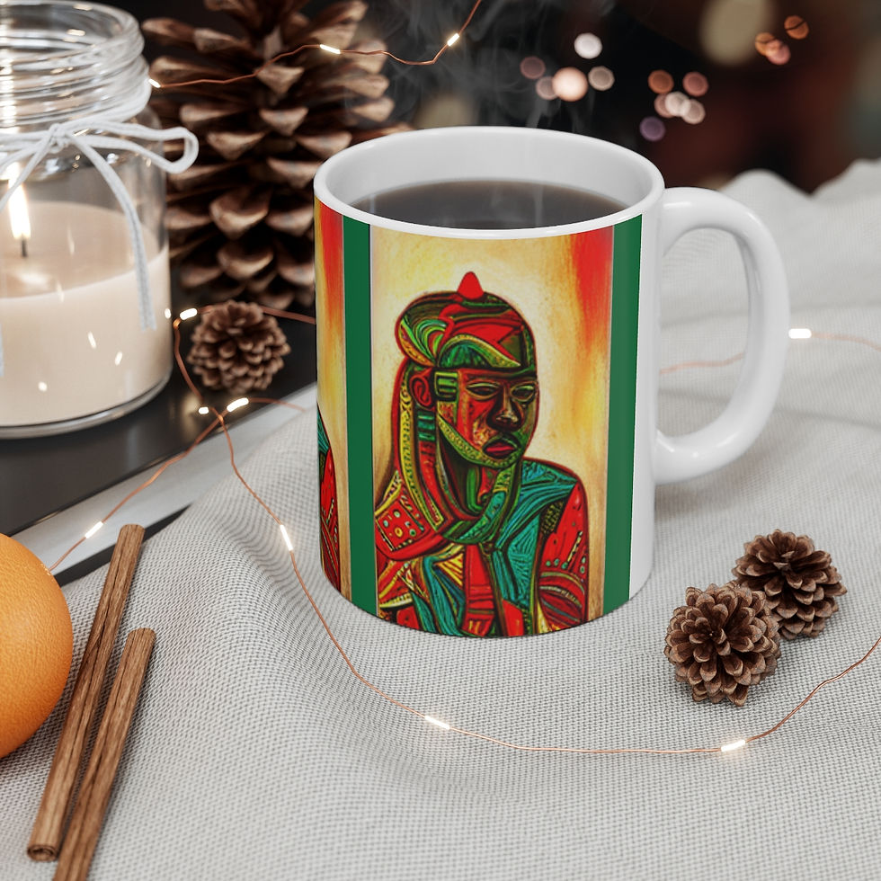 Thumbnail: African Cultural Designs Warrior King #12 11oz Decorative Coffee Mug