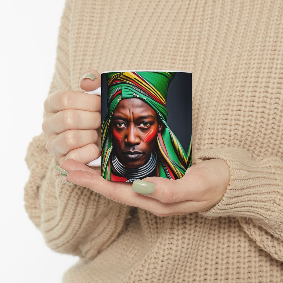 Thumbnail: African Cultural Designs Warrior King #4 11oz Decorative Coffee Mug