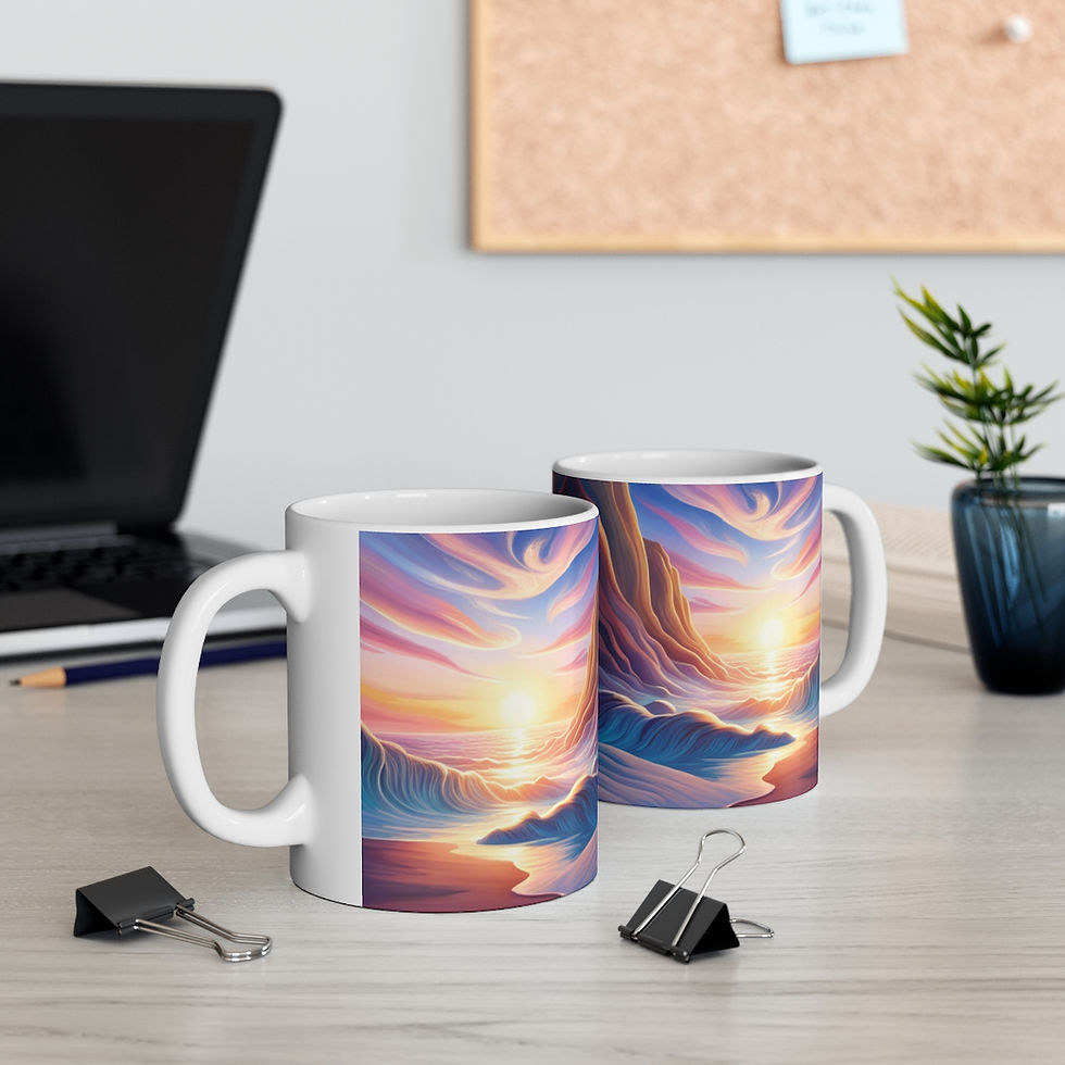 Thumbnail: Aquatic fantasy Sunset #13 Decorative 11oz Ceramic Coffee Mug