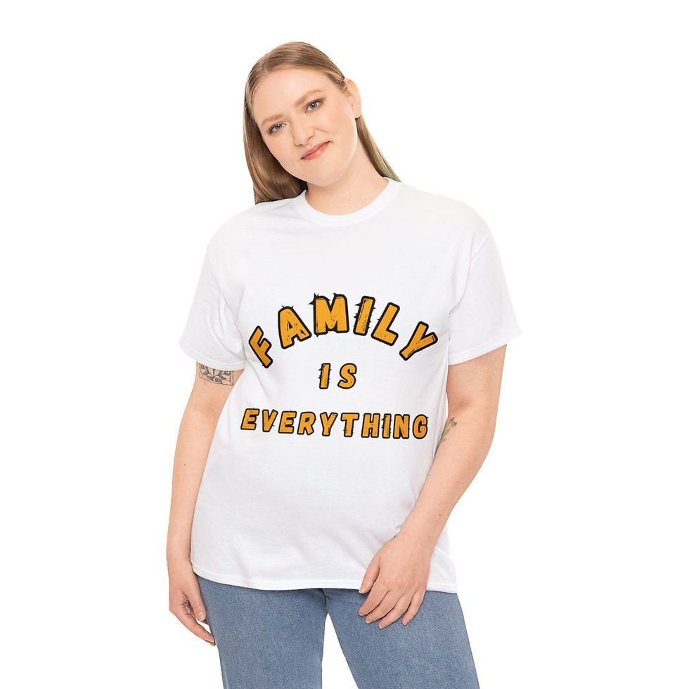 Thumbnail: Muse Wearable Yellow Family Is Everything Unisex Cotton Crewneck T-Shirt
