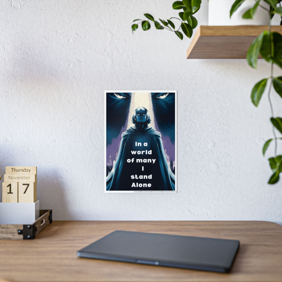 Motivational I Stand Alone Dark Fantasy Gloss Posters
