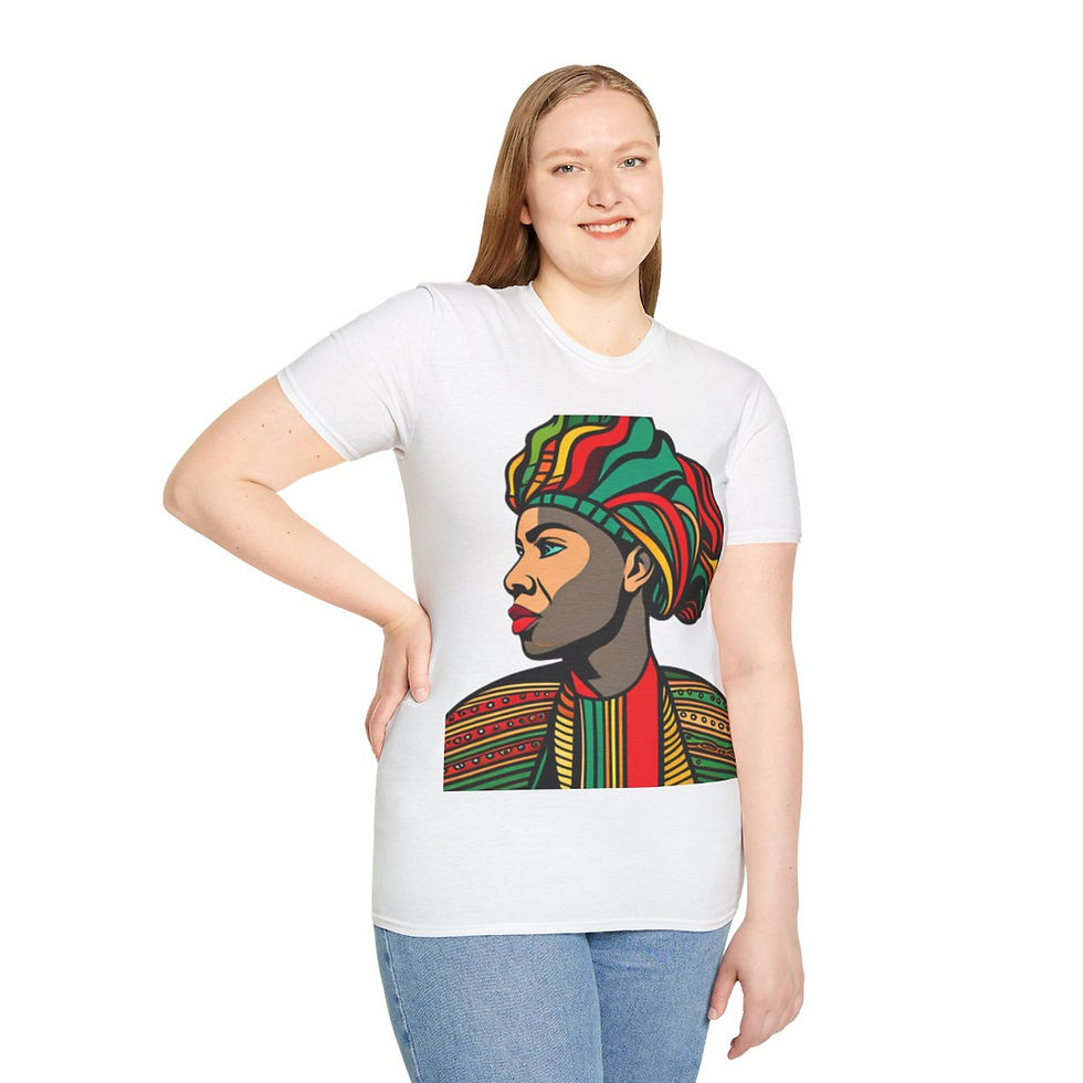 Thumbnail: African Cultural Designs Warrior Queen #16 Softstyle Crewneck T-Shirt