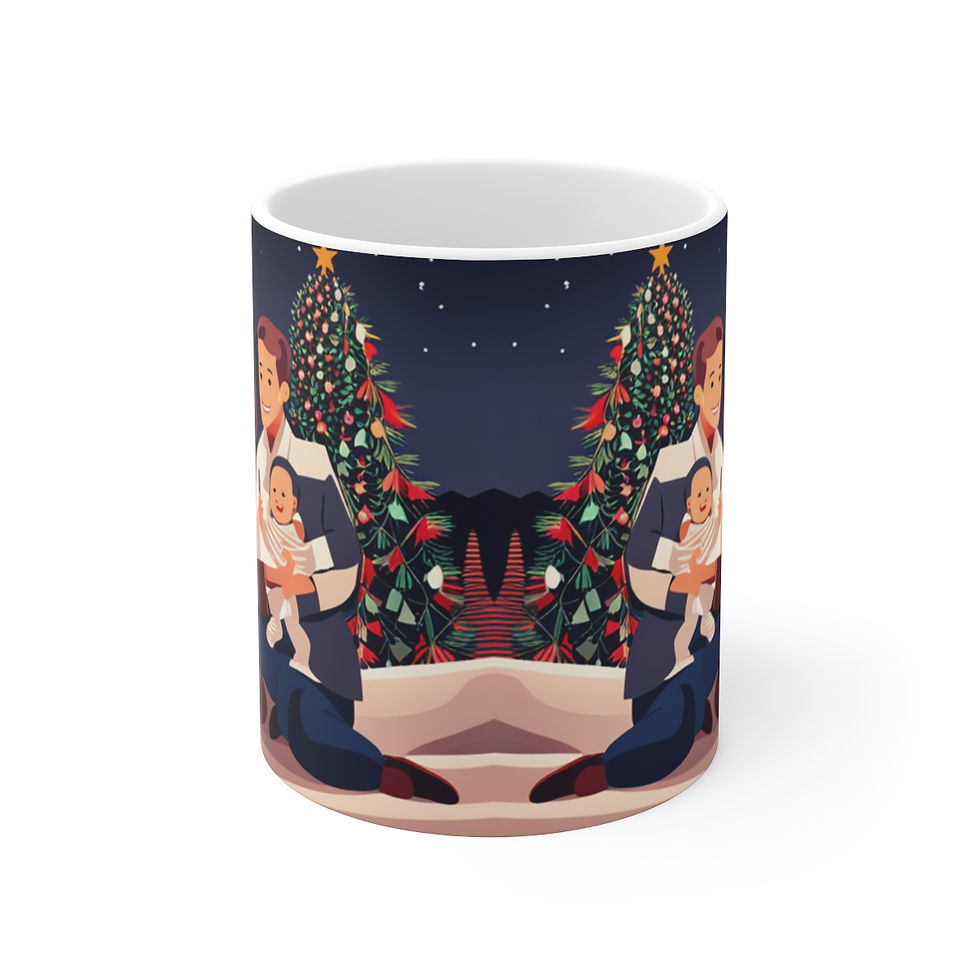 Thumbnail: Parents Baby's First Christmas Decorative 11oz Ceramic Coffee Mug #1 Artwork