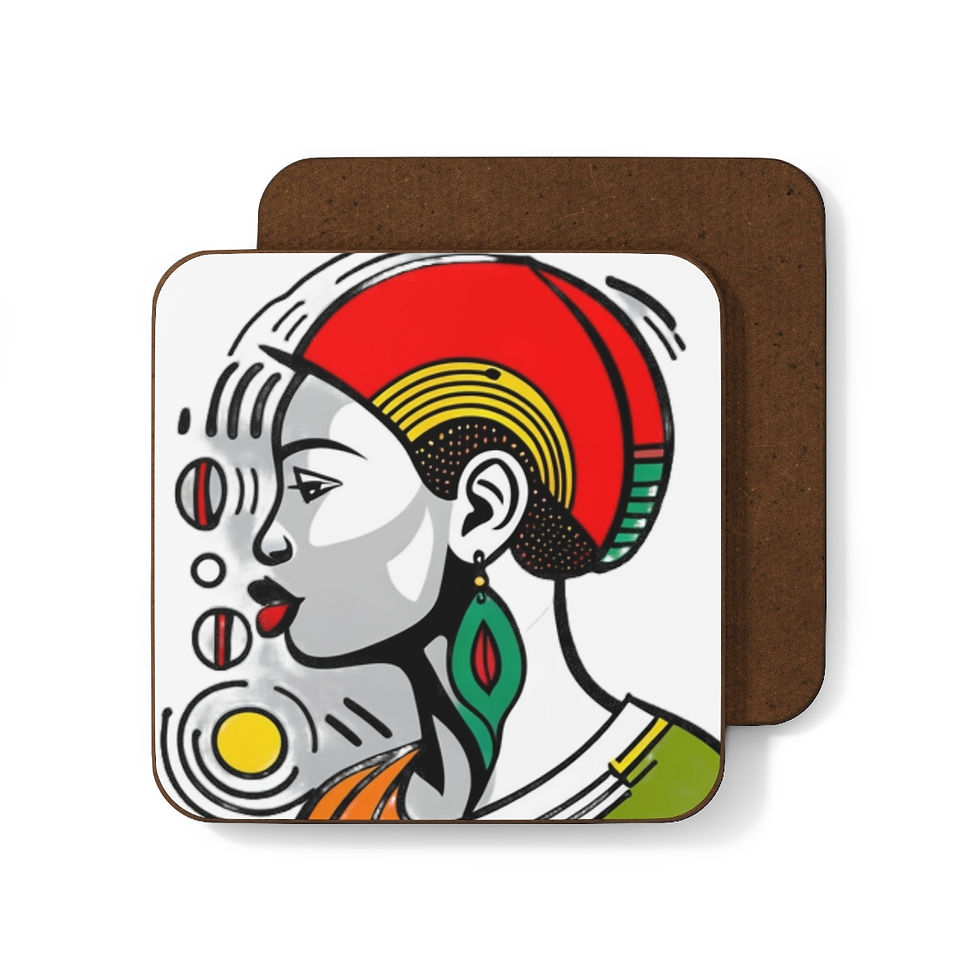 Thumbnail: Colorful #22 African Cultural Designs Hardboard Back  Beverage Coasters