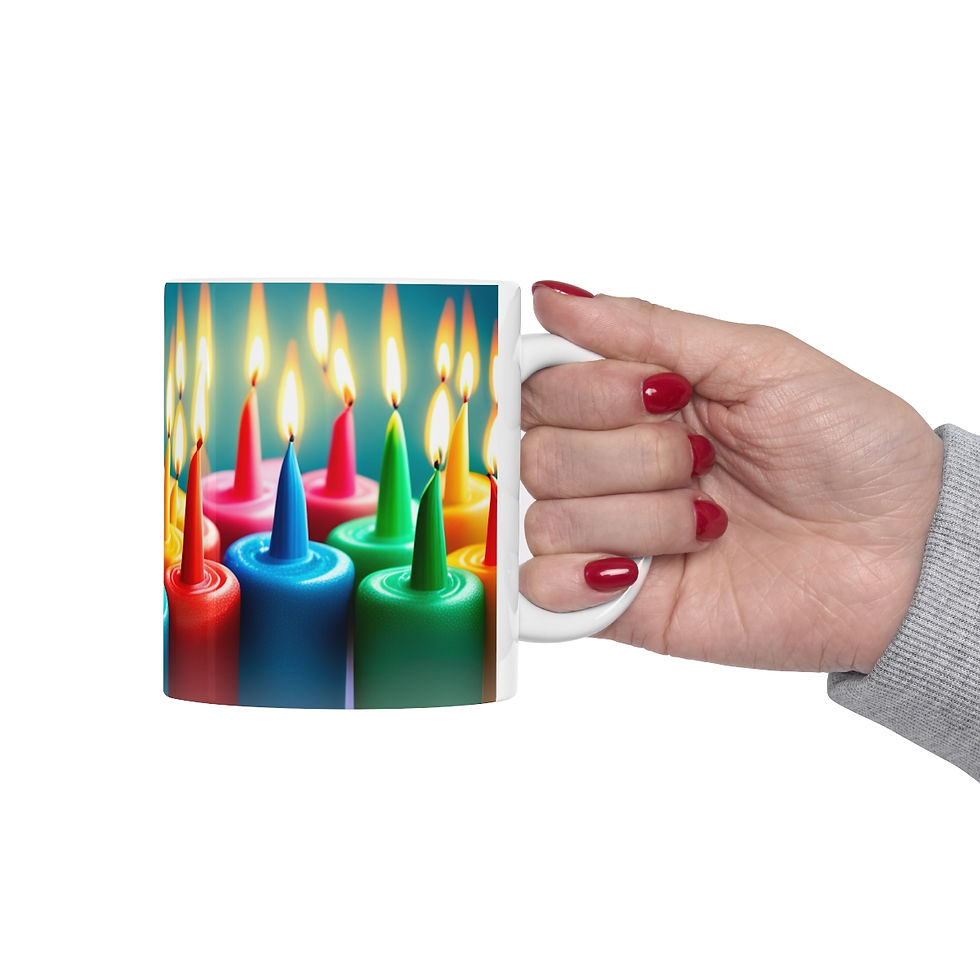 Thumbnail: Happy Birthday Candles #6 Ceramic 11oz Mug AI- Unique Artwork