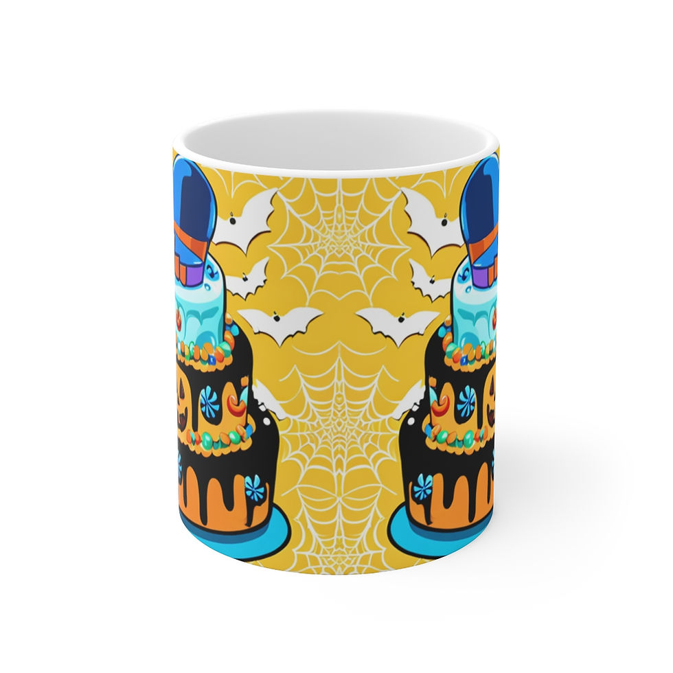 Thumbnail: Happy Spooky Halloween Cake Celebration #19 Ceramic 11oz Mug Artwork