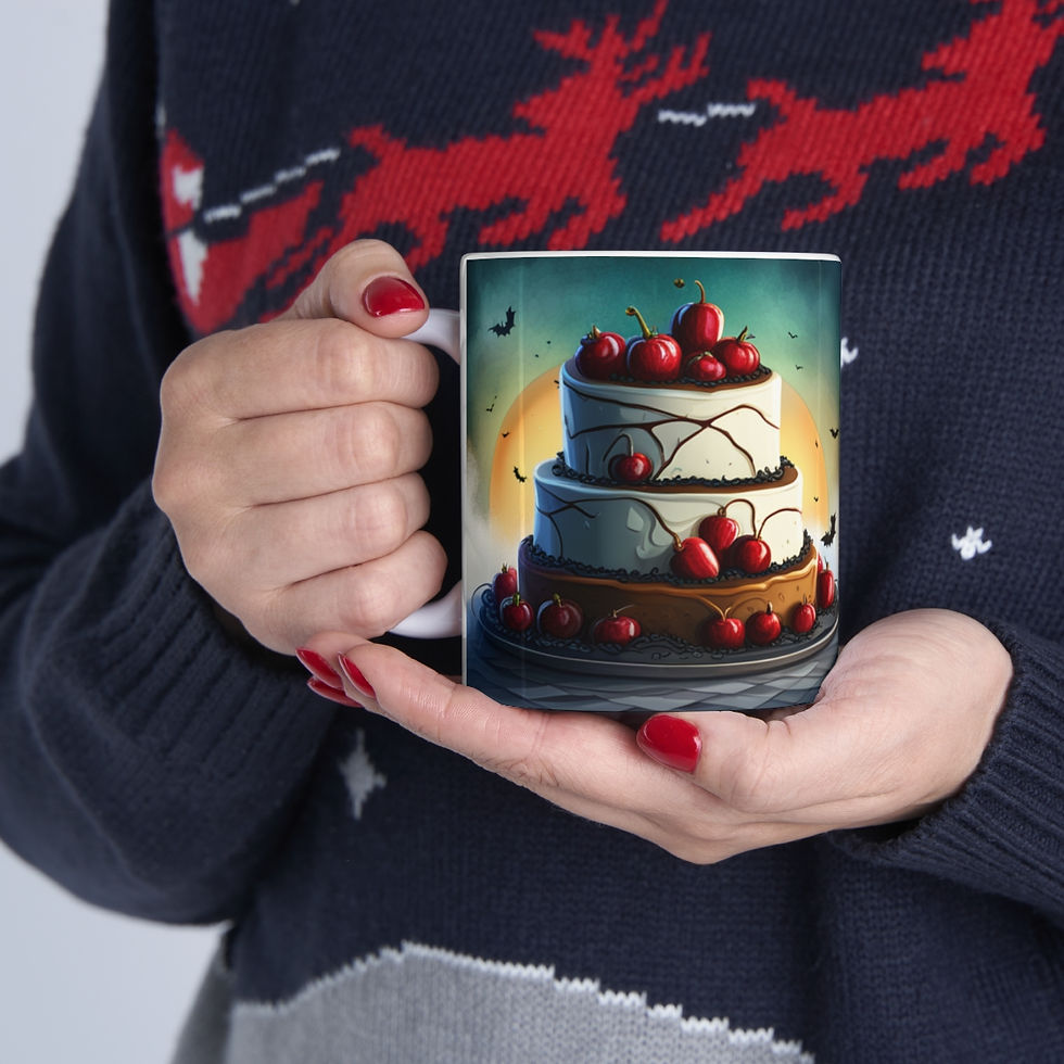Thumbnail: Happy Spooky Halloween Cake Celebration #16 Ceramic 11oz Mug Artwork