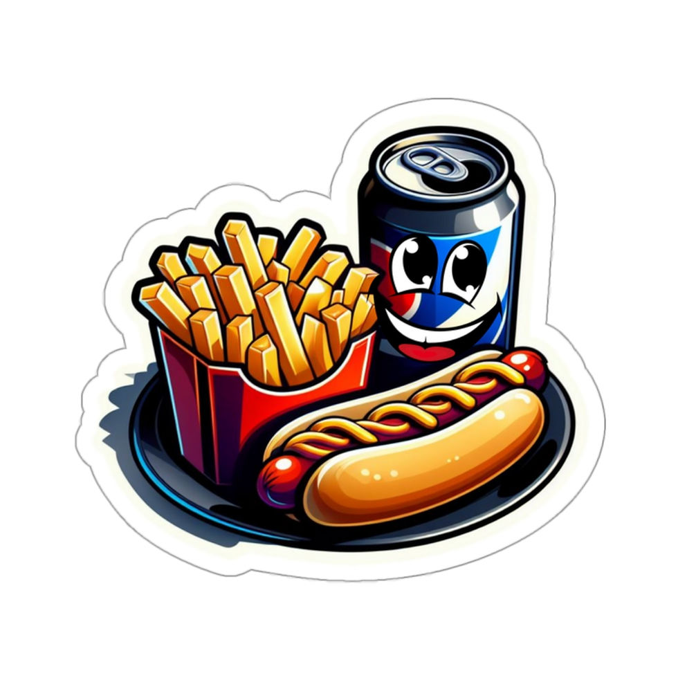 Thumbnail: Hot Dog & Small Fry Foodie Delectable Food Kiss-Cut Vinyl Stickers Glossy Finish