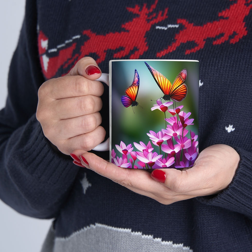 Thumbnail: Colorful Monarch Butterflies #1 Mug 11oz mug AI- Unique Artwork