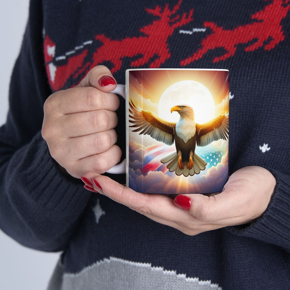 Thumbnail: The United States of America USA Flag Eagle #2 11oz Ceramic Coffee Mug