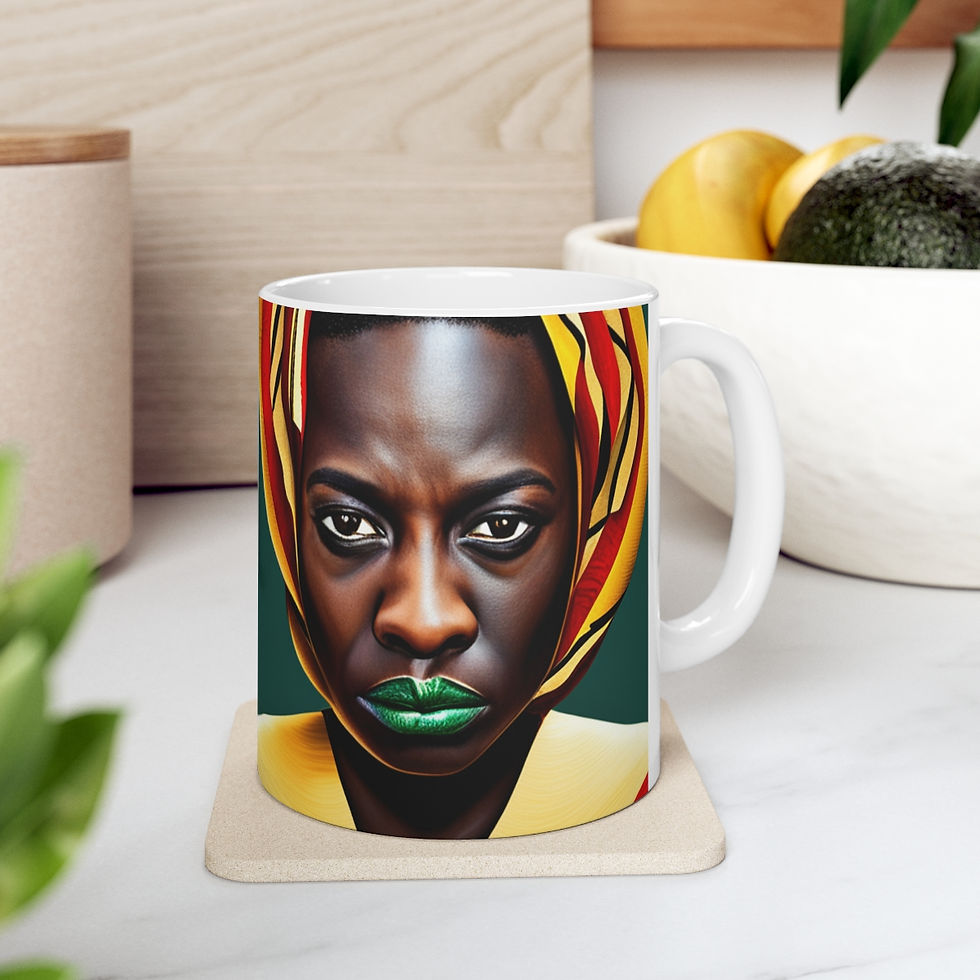 Thumbnail: African Cultural Designs Warrior King #3 11oz Decorative Coffee Mug
