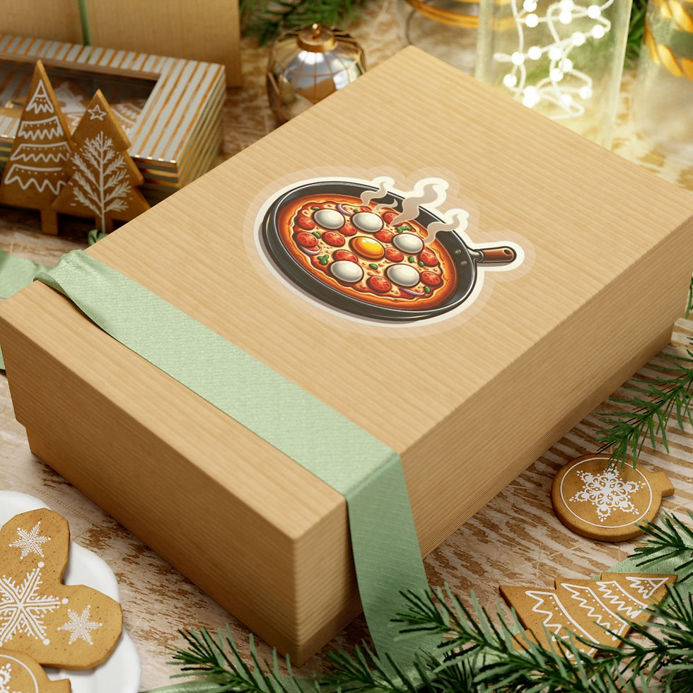 Thumbnail: Sunny Side Up Pan Pizza Foodie Vinyl Stickers, Laptop, Water Bottle, Journal #2