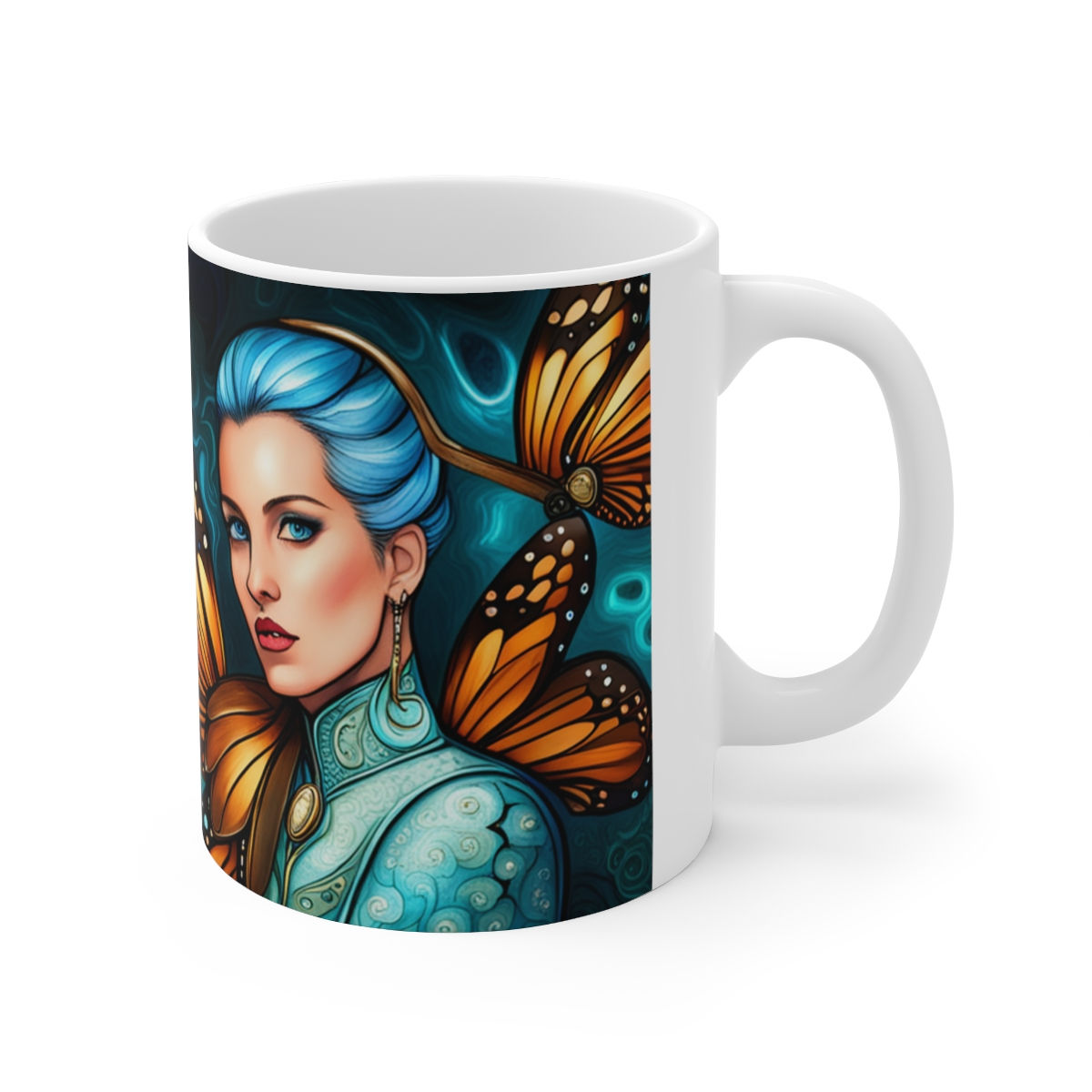 December Blue Topaz Birthday Fairies & Butterflies #2 11oz mug Artwork