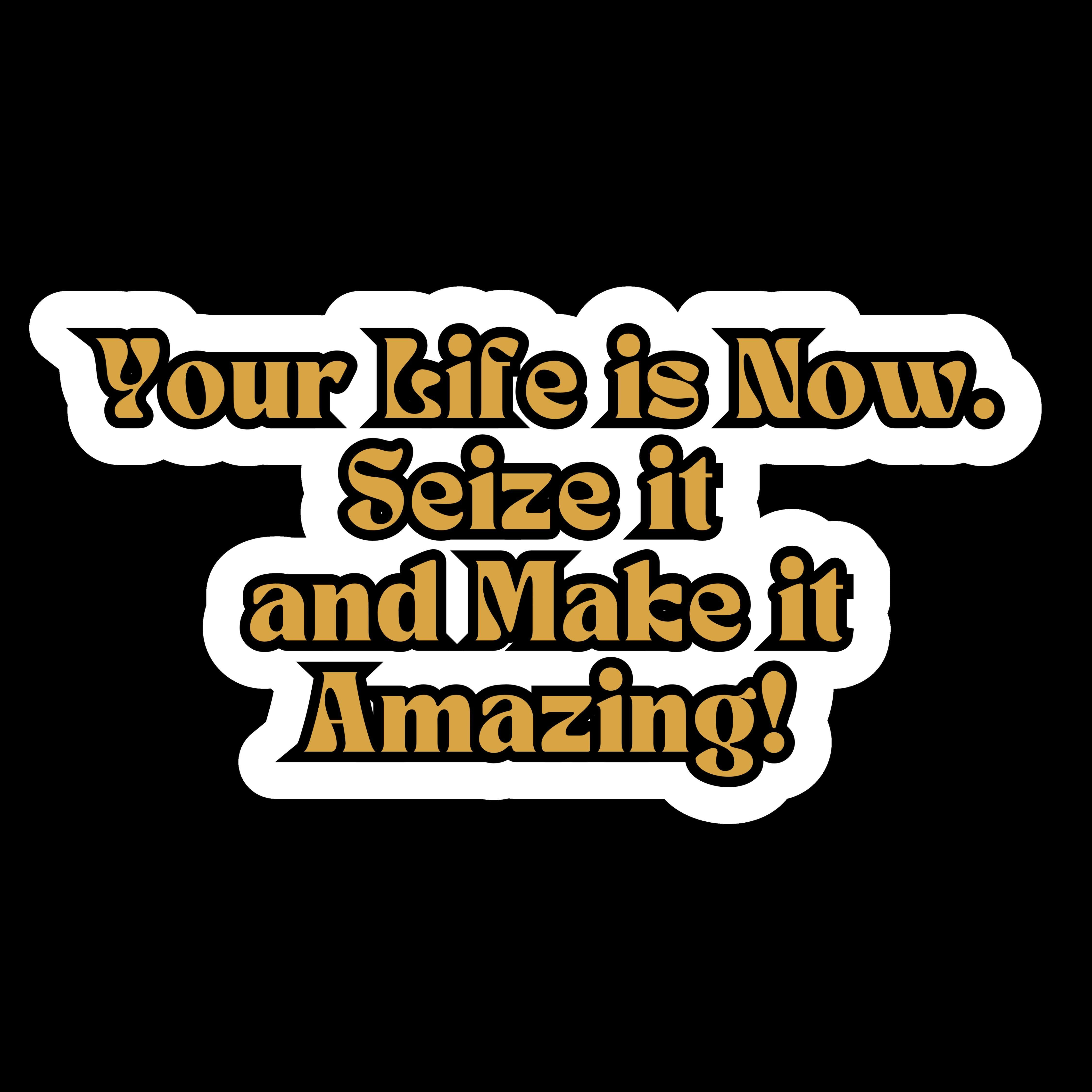 Your Life is Now Seize It Faith-Based Vinyl Stickers 3" - Cute Sticker