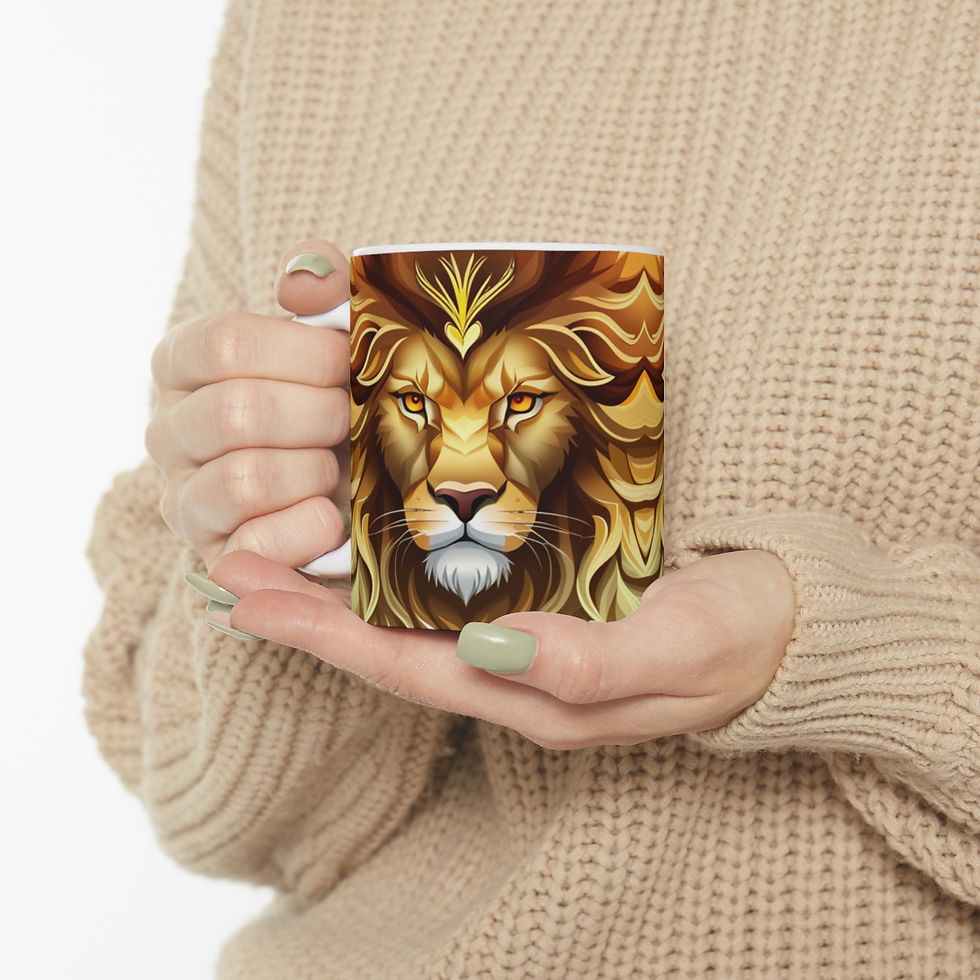 Thumbnail: Lion Gentle and Fierce #2 Mug 11oz mug AI- Unique Artwork