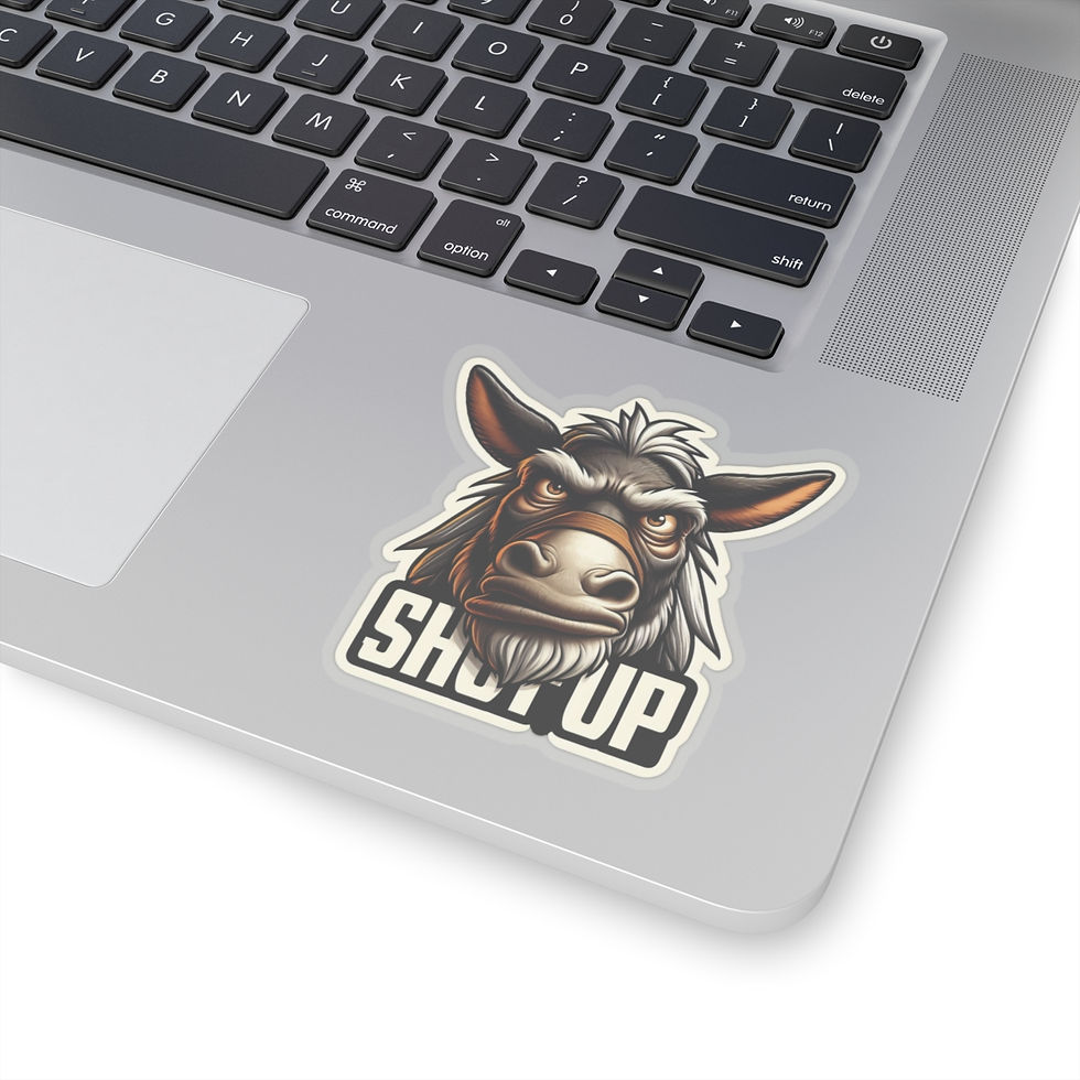 Thumbnail: Funny Angry Stubborn Mule Shut-up Vinyl Stickers, Laptop, Whimsical, Humor #7