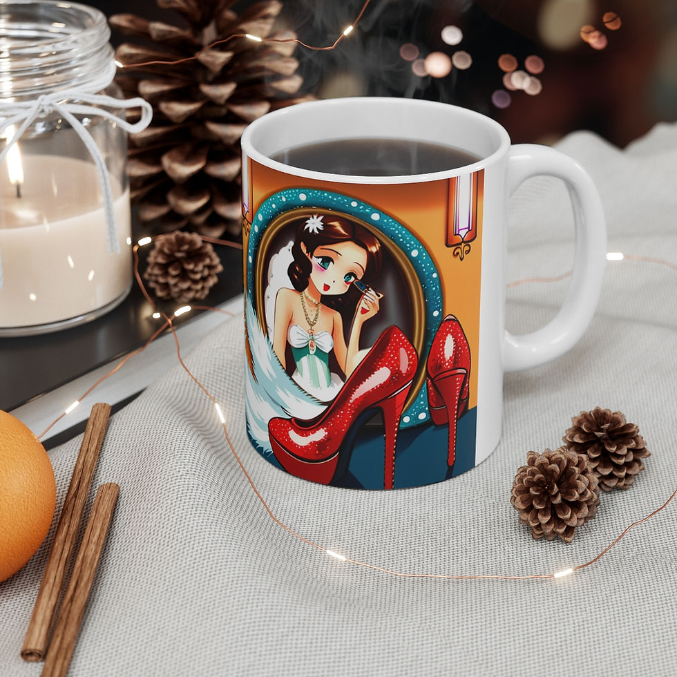 Thumbnail: Playing Dress up Just Like Mommie #5 Mug 11oz mug AI- Unique Artwork