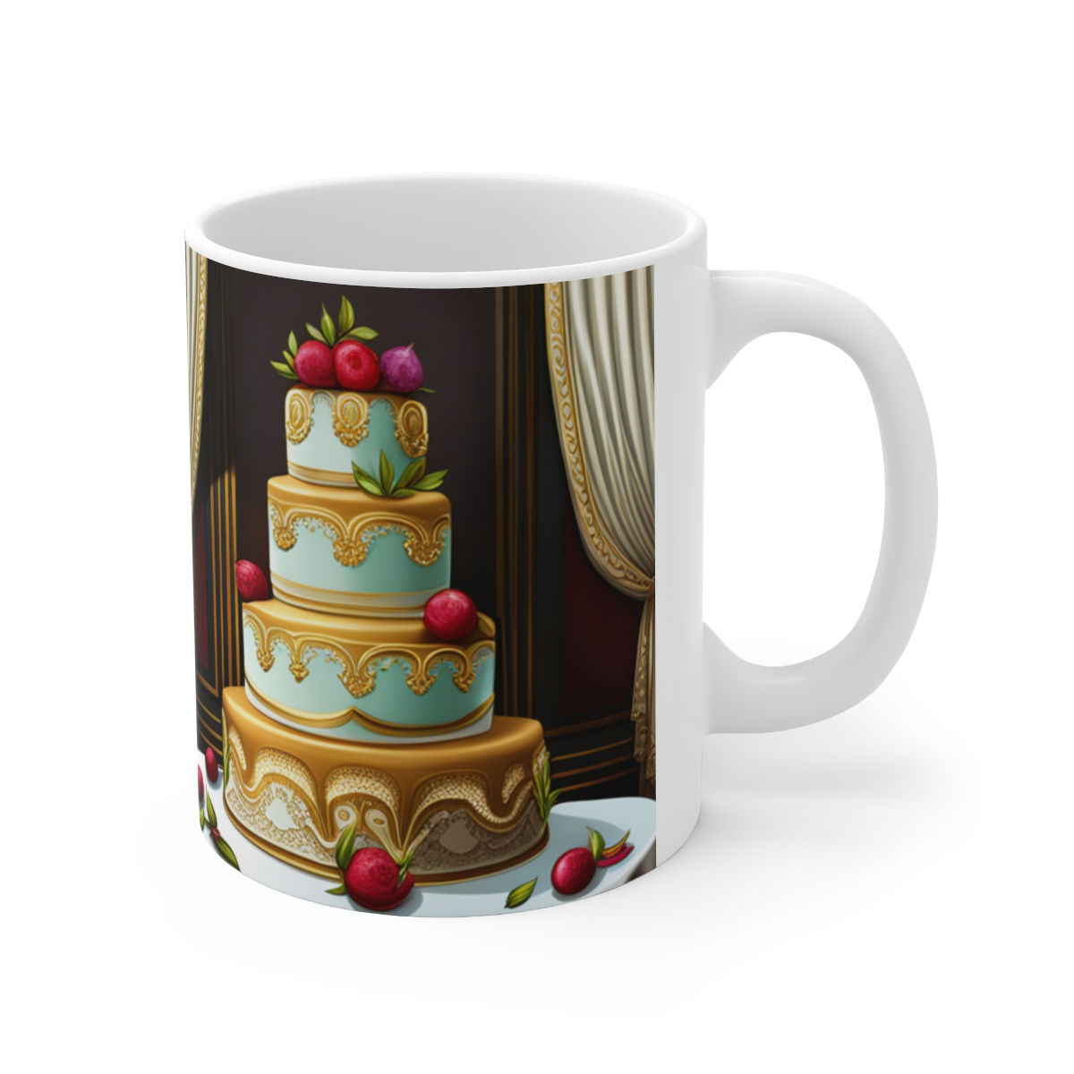 Happy Birthday Cake Celebration #2 11oz Ceramic Coffee Mug mug AI- Unique