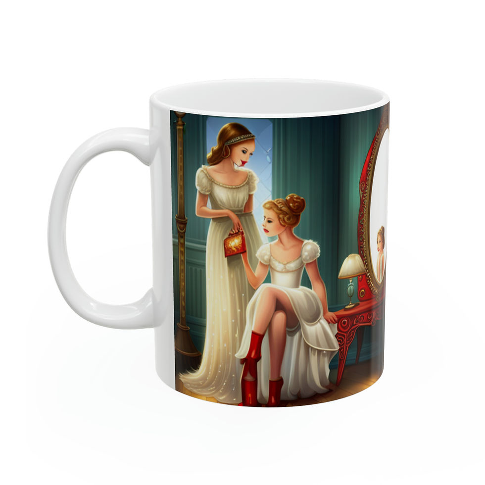 Thumbnail: Reflections Playing Dress up Just Like Mommie #11 11oz Ceramic Mug Art