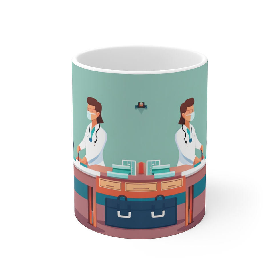 Thumbnail: Doctor and Nurse Pink Essential Workers #4 Decorative 11oz Ceramic Coffee Mug