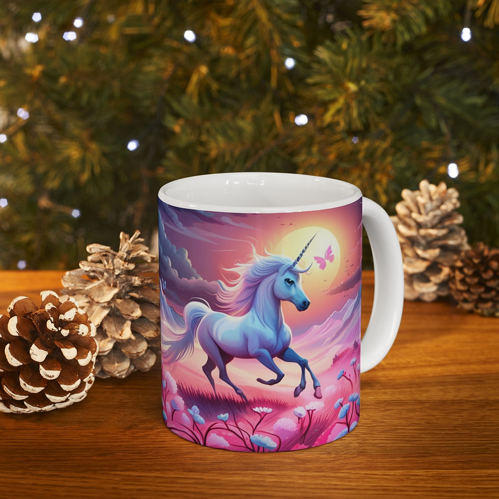 Thumbnail: I Dream of Unicorns & Butterflies #27 Ceramic 11oz Decorative Coffee Mug