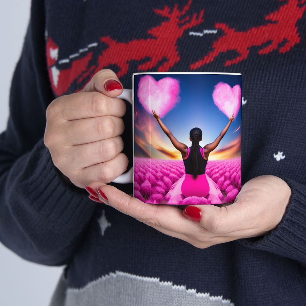 Thumbnail: Fall in Love Charming Pink Heart Collection #32 11oz Ceramic Coffee Mug