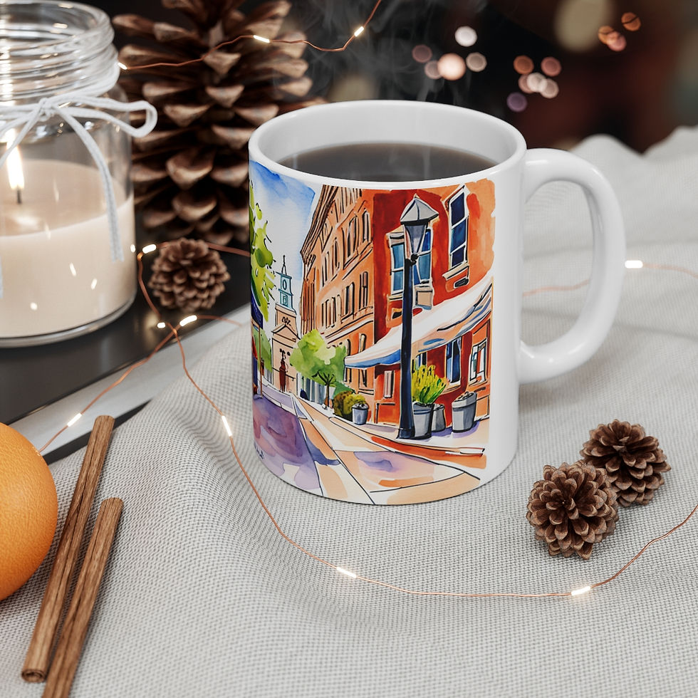 Thumbnail: At the Cafe Philadelphia Liberty Bell #47 Mug 11oz AI- Unique Artwork
