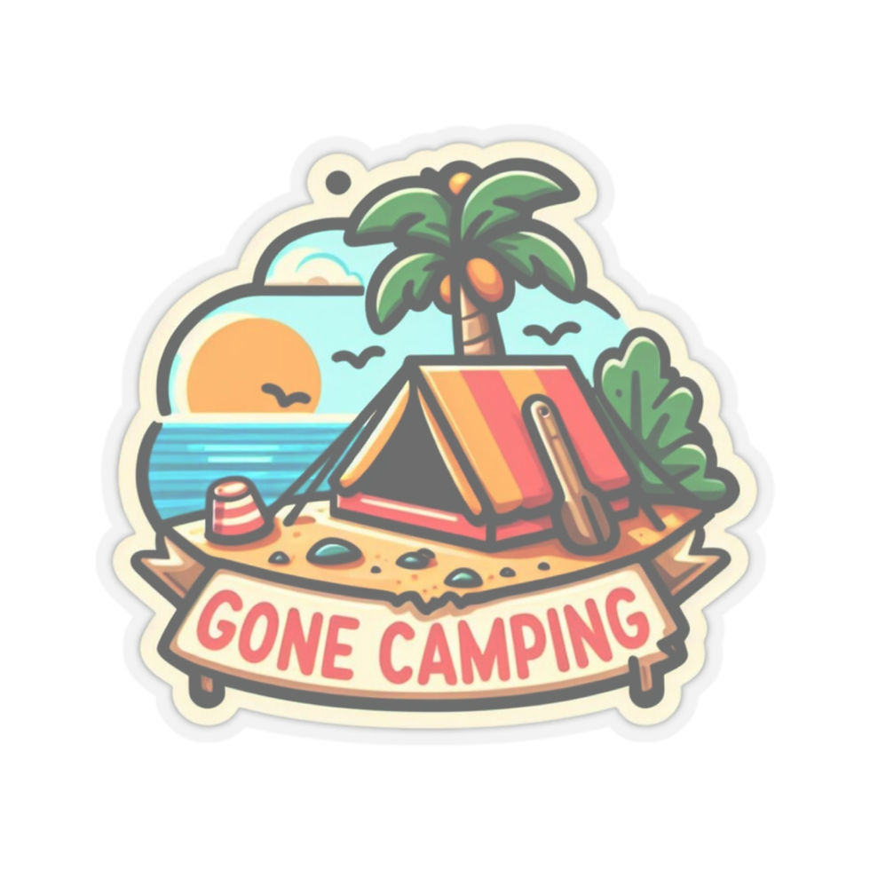 Thumbnail: Gone Sunset Beach Tent Camping Vinyl Stickers, Laptop, Gear, Outdoor Sports, #11