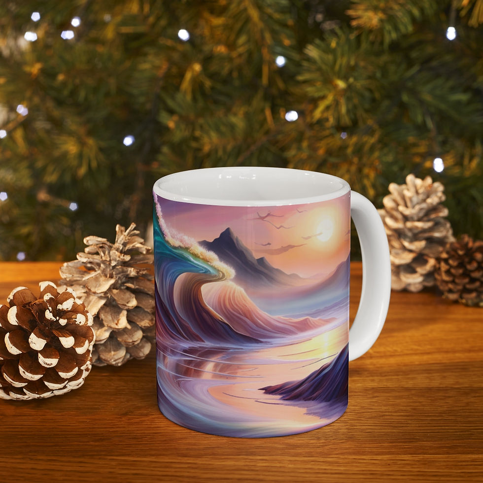 Thumbnail: Aquatic fantasy Sunset #23 Decorative 11oz Ceramic Coffee Mug