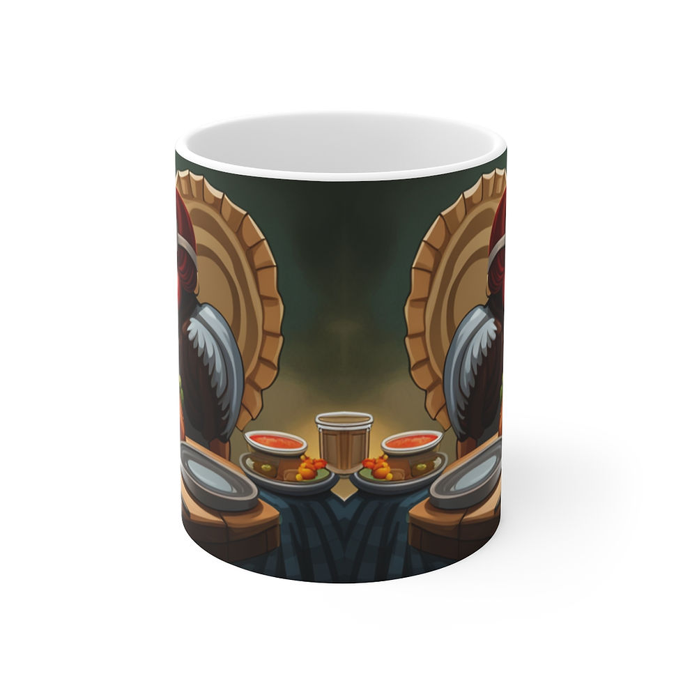 Thumbnail: Thanksgiving Take Flight Turkey Ceramic Coffee Mug Design #1 Artwork