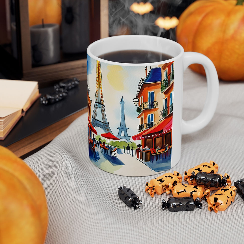 Thumbnail: At the Cafe Paris France #2 Mug 11oz AI- Unique Artwork