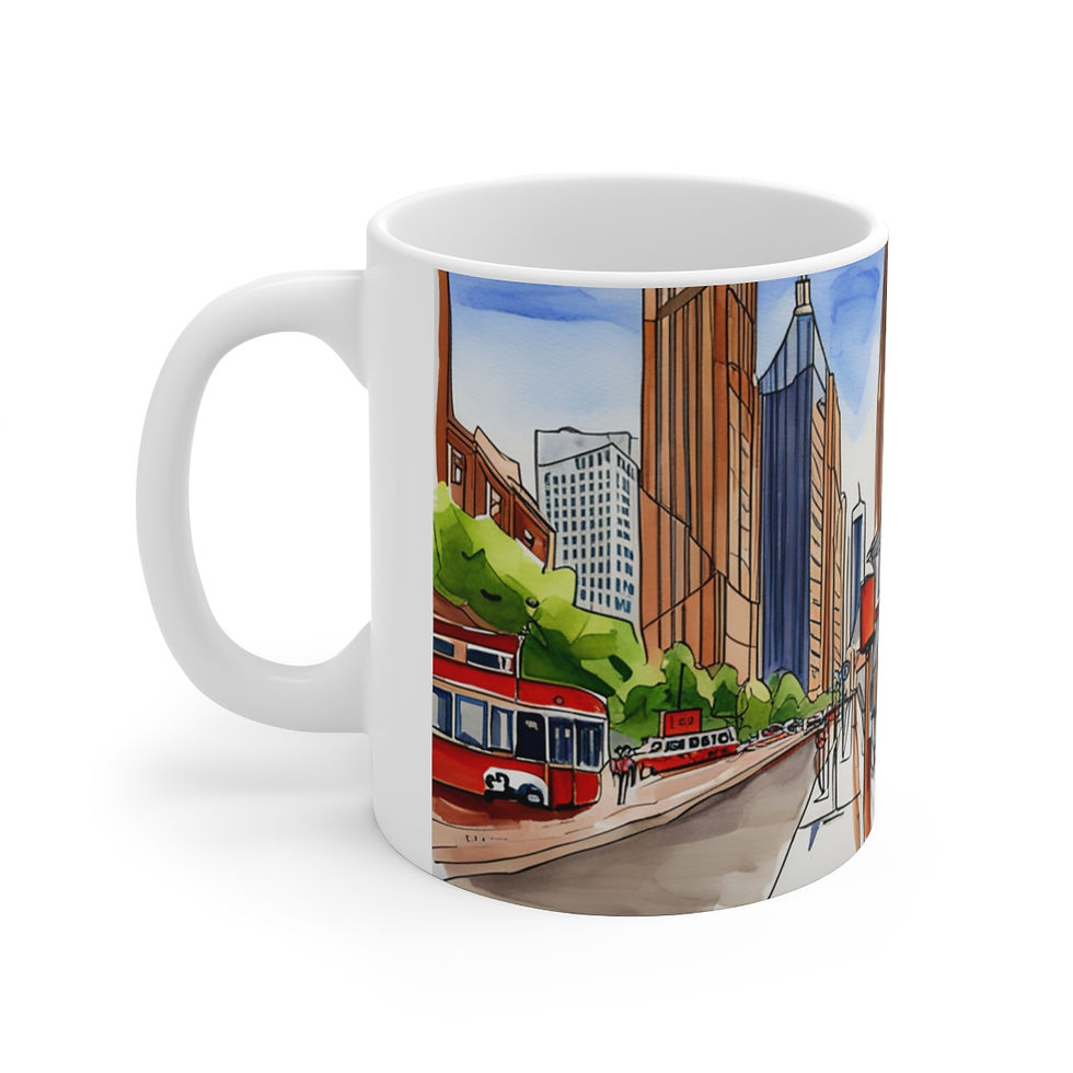Thumbnail: At the Cafe Chicago Magnificent Mile #21 Mug 11oz AI- Unique Artwork