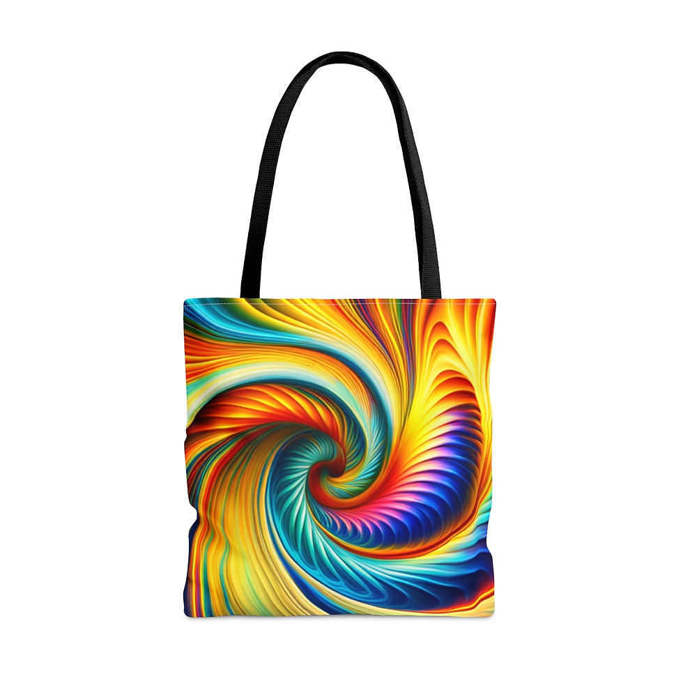 Thumbnail: Tie-Dye Twist & Turn Swirls and Ripples Tote Bag All Over Print 100% Polyester