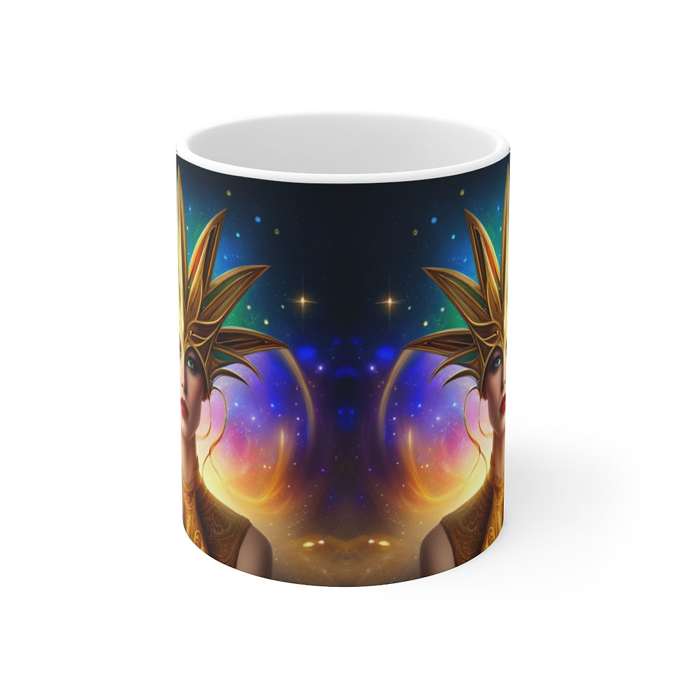 Thumbnail: Mardi Gras Mask Ribbon #6 Mug  AI- Unique Artwork 11oz mug