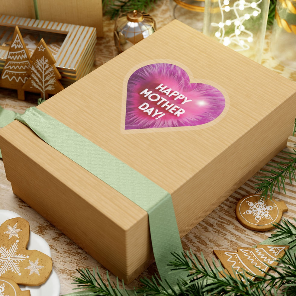 Thumbnail: Happy Mother's Day Heart Shaped Vinyl Stickers, Laptop, Diary, Journal #3